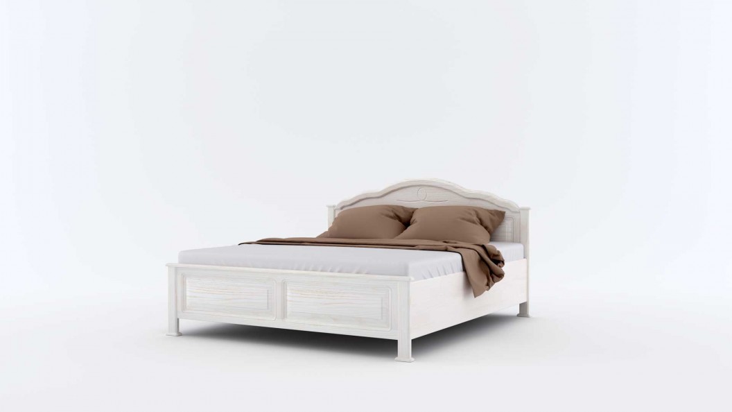 Cara íves fehér tömörfa ágy